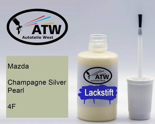 Mazda, Champagne Silver Pearl, 4F: 20ml Lackstift, von ATW Autoteile West.